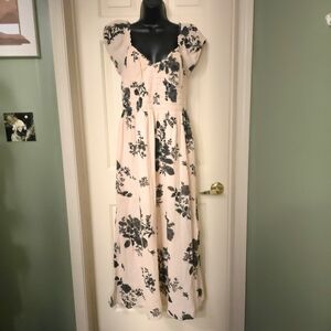 NWT Free People Floral Flowing Maxi Dress, Peach Color, Size Large XL (READ)